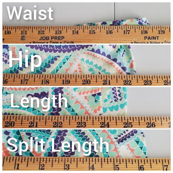 Lane Bryant Stretch Cotton Pencil Skirt 16 Spring Summer Colorful Career Coastal - Picture 6 of 7